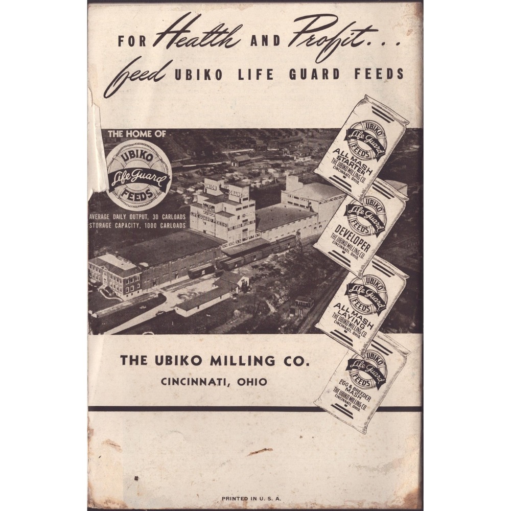 Vintage 1943 Ubiko Life Guard Poultry Guide Chicken Feed Booklet Cincinnati OH - Picture 2 of 3